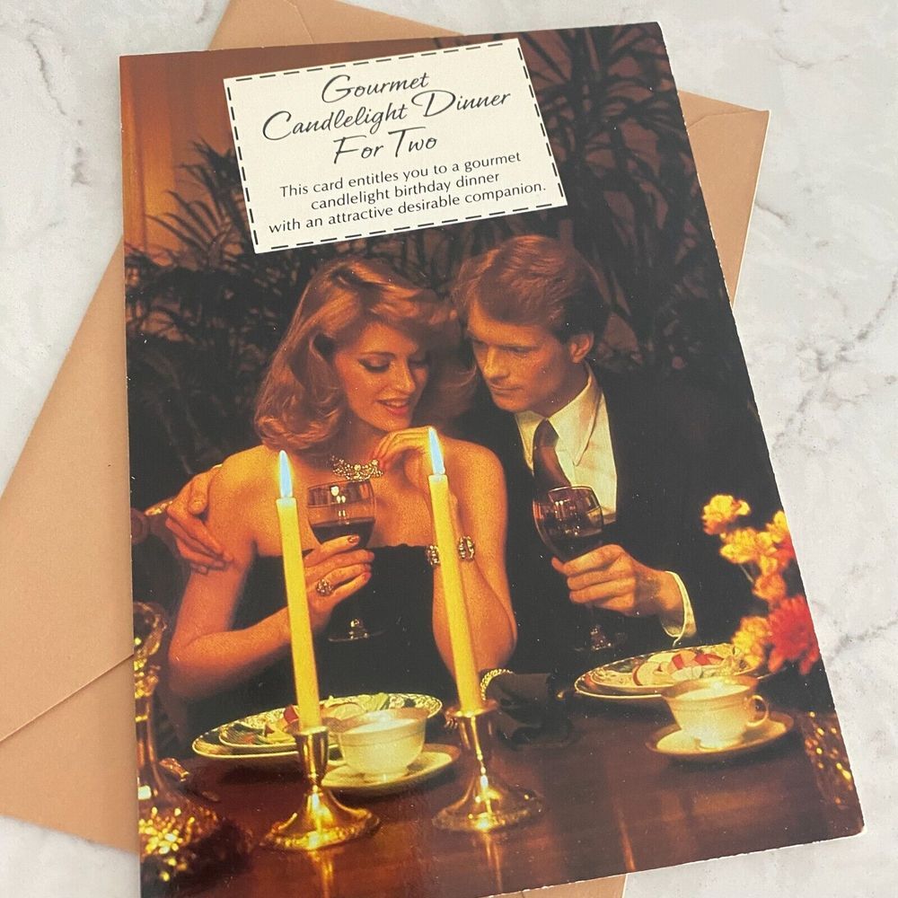 Hallmark Shoebox Greeting Gourmet Candlelight Dinner Romantic‎ Birthday Card